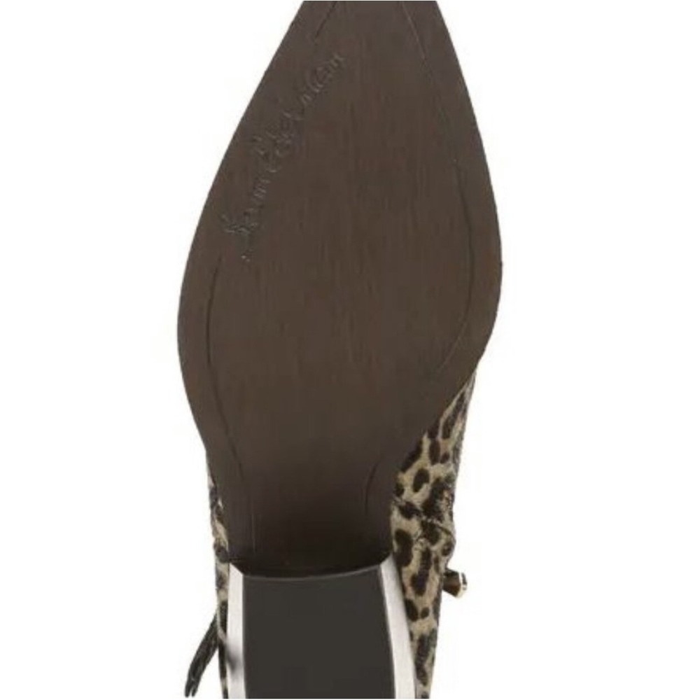 Sam Edelman Walden Leopard Print Calf Hair Ankle Pointed Toe Block Heel 6.5 - Picture 6 of 8